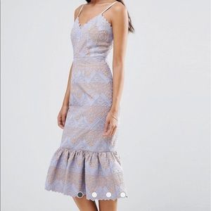 ASOS Fitted midi dress with ruffle US SIZE 6